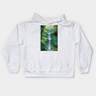 Waterfalls in a Forest - Lovers Kids Hoodie